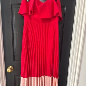 Aidan Matox pleated pink dress